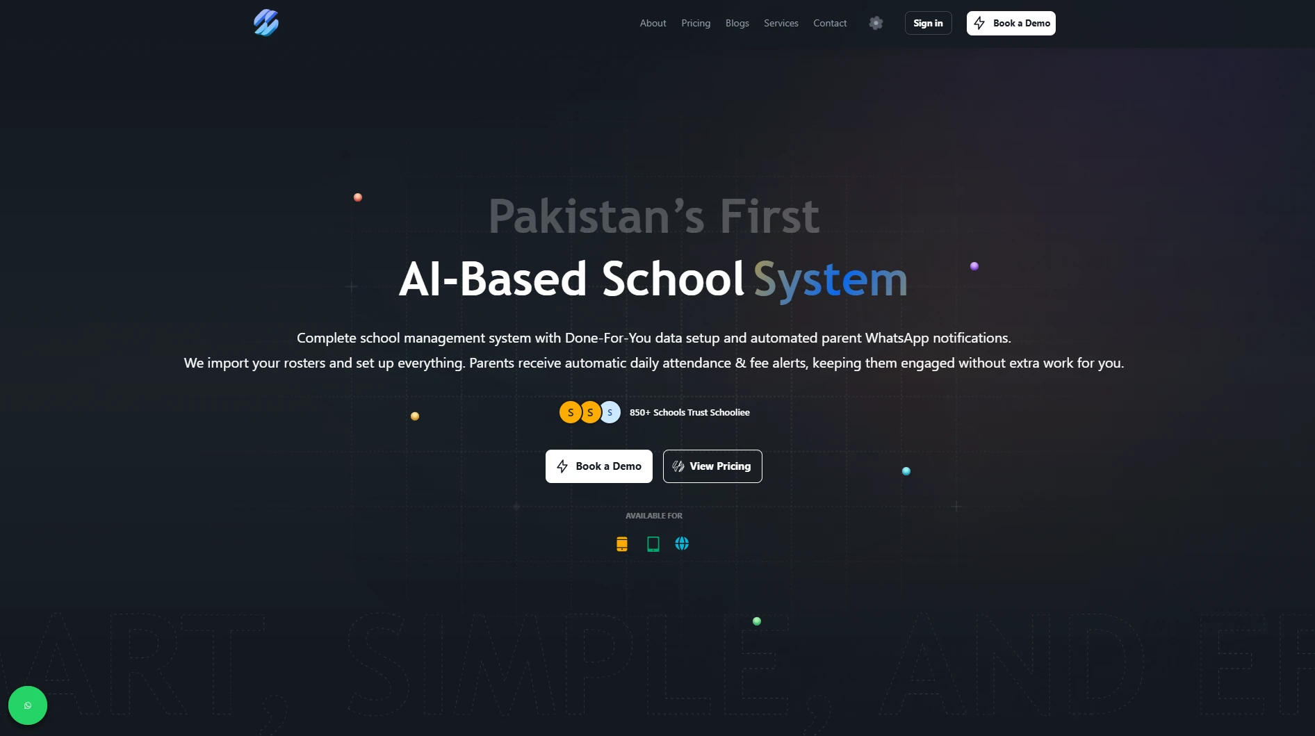 Schooliee homepage screenshot